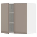 IKEA METOD МЕТОД Навесной шкаф с полками / 2 дверцы, белый / Upplöv матовый темно-бежевый, 60x60 см 59492246 | 594.922.46