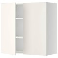 IKEA METOD МЕТОД Навесной шкаф с полками / 2 дверцы, белый / Veddinge белый, 80x80 см 39457606 | 394.576.06