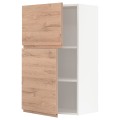IKEA METOD МЕТОД Навесной шкаф с полками / 2 дверцы, белый / Voxtorp имитация дуб, 60x100 см 59463588 | 594.635.88