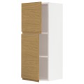 IKEA METOD навесной шкаф с полками/2дверцы, белый / Voxtorp имитация дуб, 40x100 см 49538061 | 495.380.61