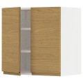 IKEA METOD навесной шкаф с полками/2дверцы, белый / Voxtorp имитация дуб, 60x60 см 99539299 | 995.392.99