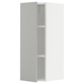 IKEA METOD Шкаф навесной с полками, белый / Хавсторп светло-серый, 30x80 см 69538404 | 695.384.04