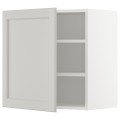 IKEA METOD МЕТОД Шкаф навесной с полками, белый / Lerhyttan светло-серый, 60x60 см 19457240 | 194.572.40