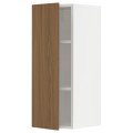IKEA METOD Шкаф навесной с полками, белый / Имитация коричневого ореха, 30x80 см 19519907 | 195.199.07
