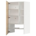 IKEA METOD МЕТОД Навесной шкаф с полкой / дверью, белый / Askersund узор светлый ясень 29504203 | 295.042.03