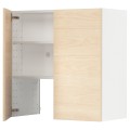 IKEA METOD МЕТОД Навесной шкаф с полкой / дверью, белый / Askersund узор светлый ясень 29504335 | 295.043.35