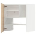 IKEA METOD МЕТОД Навесной шкаф с полкой / дверью, белый / Askersund узор светлый ясень 99505317 | 995.053.17