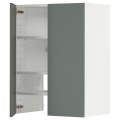 IKEA METOD МЕТОД Навесной шкаф с полкой / дверью, белый / Bodarp серо-зеленый 59504522 | 595.045.22