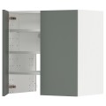 IKEA METOD МЕТОД Навесной шкаф с полкой / дверью, белый / Bodarp серо-зеленый 79505257 | 795.052.57