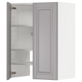 IKEA METOD МЕТОД Навесной шкаф с полкой / дверью, белый / Bodbyn серый 39504575 | 395.045.75