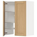 IKEA METOD Навесной шкаф с полкой / дверью, белый / дуб Forsbacka, 60x80 см 29509390 | 295.093.90