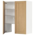 IKEA METOD Навесной шкаф с полкой / дверью, белый / дуб Forsbacka, 80x100 см 69509388 | 695.093.88