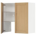 IKEA METOD Навесной шкаф с полкой / дверью, белый / дуб Forsbacka, 80x80 см 89509387 | 895.093.87