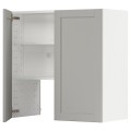 IKEA METOD МЕТОД Навесной шкаф с полкой / дверью, белый / Lerhyttan светло-серый 39504349 | 395.043.49