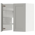 IKEA METOD МЕТОД Навесной шкаф с полкой / дверью, белый / Lerhyttan светло-серый 89505266 | 895.052.66