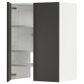IKEA METOD МЕТОД Навесной шкаф с полкой / дверью, белый / Nickebo матовый антрацит 59504536 | 595.045.36