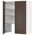 IKEA METOD Навесной шкаф с полкой / дверью, белый / Sinarp коричневый, 80x100 см 19504307 | 195.043.07