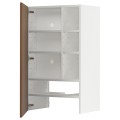 IKEA METOD Навесной шкаф с полкой / дверью, белый / Имитация коричневого ореха, 60x100 см 59519340 | 595.193.40