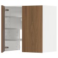 IKEA METOD Навесной шкаф с полкой / дверью, белый / Имитация коричневого ореха, 60x60 см 59519378 | 595.193.78
