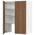 IKEA METOD Навесной шкаф с полкой / дверью, белый / Имитация коричневого ореха, 80x100 см 09518913 | 095.189.13