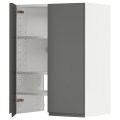IKEA METOD МЕТОД Навесной шкаф с полкой / дверью, белый / Voxtorp темно-серый 49504546 | 495.045.46