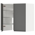 IKEA METOD МЕТОД Навесной шкаф с полкой / дверью, белый / Voxtorp темно-серый 49505273 | 495.052.73