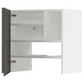 IKEA METOD МЕТОД Навесной шкаф с полкой / дверью, белый / Voxtorp темно-серый 79505337 | 795.053.37