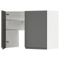 IKEA METOD МЕТОД Навесной шкаф с полкой / дверью, белый / Voxtorp темно-серый 99504412 | 995.044.12