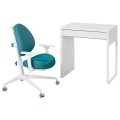 IKEA MICKE / GUNRIK Письменный стол и стул, белый / бирюзовый 99506604 995.066.04