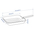 IKEA MIDDAGSMAT Сковорода для гриля, антипригарное покрытие/нержавеющая сталь, 28x28 см 60463691 604.636.91