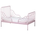 IKEA MINNEN МИННЕН Раздвижная кровать, светло-розовый, 80x200 см 79418806 794.188.06