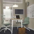 IKEA MITTZON конференц-стол, шпон дуба / белый, 140x68x75 см 79532920 | 795.329.20