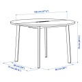 IKEA MITTZON конференц-стол, береза круглая / шпон белый, 120x75 см 99513930 995.139.30