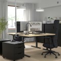 IKEA MITTZON письменный стол, береза / черный шпон, 140x80 см 89528116 | 895.281.16