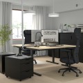 IKEA MITTZON письменный стол, береза / черный шпон, 160x80 см 89529106 | 895.291.06
