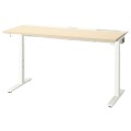IKEA MITTZON письменный стол, береза/белый шпон, 140x60 см 29528039 | 295.280.39