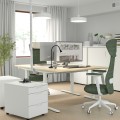 IKEA MITTZON письменный стол, береза/белый шпон, 140x80 см 49528118 | 495.281.18