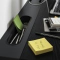 IKEA MITTZON письменный стол, ясеневый шпон черная морилка / черный, 140x80 см 89528121 | 895.281.21