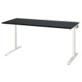 IKEA MITTZON письменный стол, ясеневый шпон черная морилка белый, 160x80 см 99529115 | 995.291.15