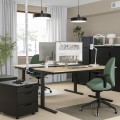IKEA MITTZON письменный стол, шпон дуба / черный, 160x80 см 59529122 | 595.291.22