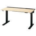 IKEA MITTZON стол/трансф, электрическая береза/черный шпон, 120x60 см 89526136 | 895.261.36