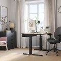 IKEA MITTZON стол/трансф, электрическая береза/черный шпон, 120x60 см 89526136 | 895.261.36