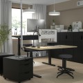 IKEA MITTZON стол/трансф, электрическая береза/черный шпон, 140x60 см 59528226 | 595.282.26