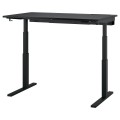 IKEA MITTZON стол/трансф, электрический черный ясеневой шпон/черный, 140x80 см 79528942 | 795.289.42