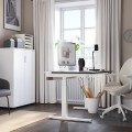 IKEA MITTZON стол/трансф, электрический ясеневой шпон черная морилка/белый, 120x60 см 89526607 | 895.266.07