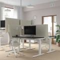 IKEA MITTZON стол/трансф, электрический ясеневой шпон черная морилка/белый, 140x80 см 49528953 | 495.289.53