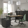 IKEA MITTZON стол/трансф, электрический дуб/черный шпон, 120x60 см 49526609 | 495.266.09