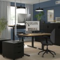 IKEA MITTZON стол/трансф, электрический дуб/черный шпон, 120x60 см 49526609 | 495.266.09