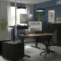 IKEA MITTZON стол/трансф, электрический дуб/черный шпон, 140x80 см 69513955 | 695.139.55