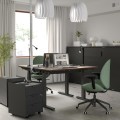IKEA MITTZON стол/трансф, электрический орех/черный, 120x60 см 49526874 | 495.268.74